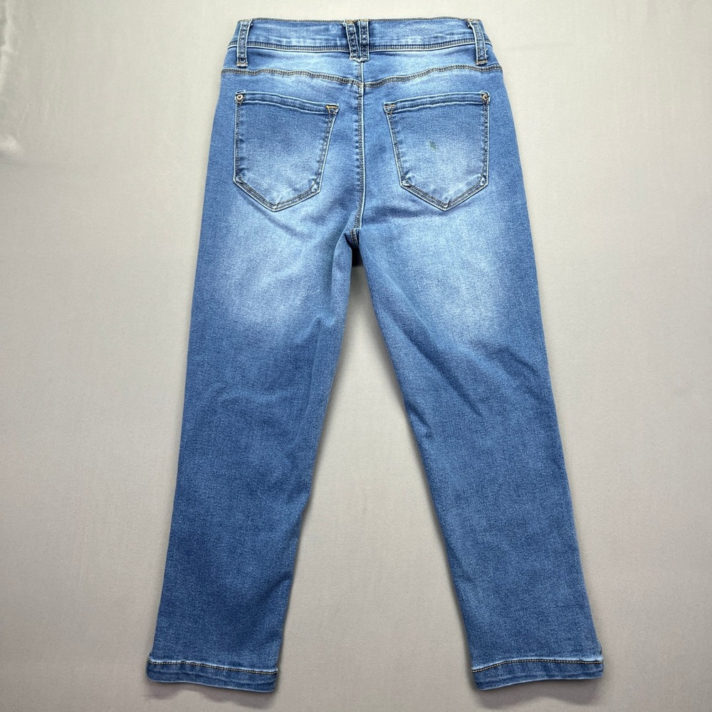Curve Appeal Denim Jeans Ankle Slit Hem High Rise Medium Wash‎ Sz 2/26 Fits 25" - Picture 7 of 9
